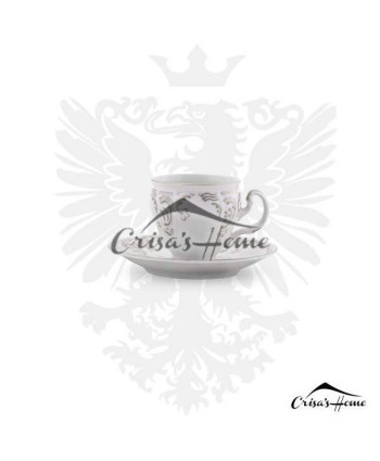 Ceasca si farfurie cafea 150ml Berlin Ivoire Premium Matt Gold